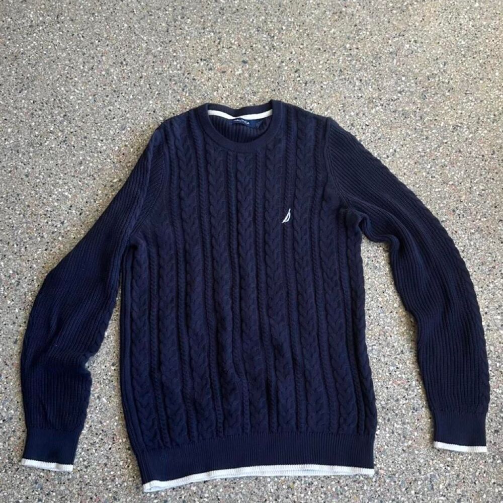 Nautica Women's Black and Navy Jumper